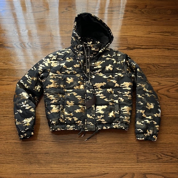 HOODED CAMO PUFFER JACKET Size:L - Picture 2 of 7